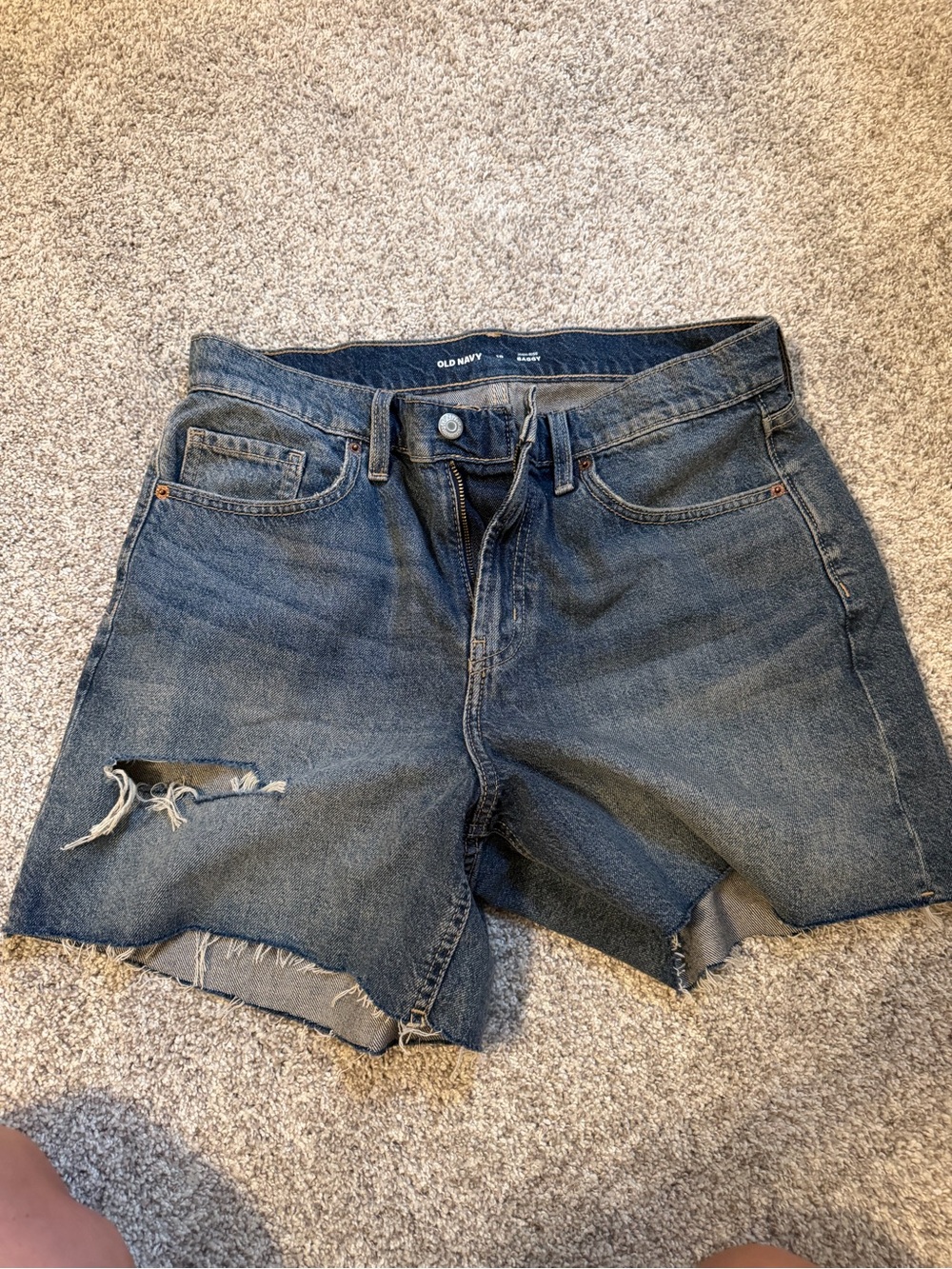 Old Navy Raw-Hem Distressed Jean Shorts - Blue